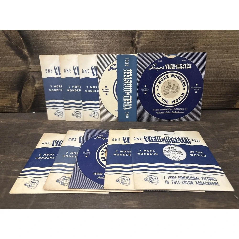 Lot Of 11 Vintage Sawyer's View Master Reels, 7 More Wonders Of The World
